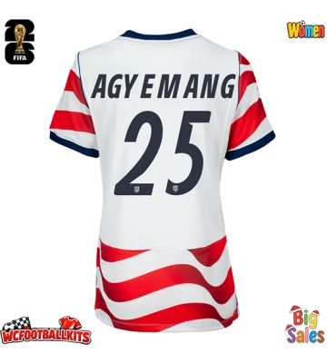 United States Patrick Agyemang #25 Replica Home Stadium Shirt for Women World Cup 2026 Short Sleeve